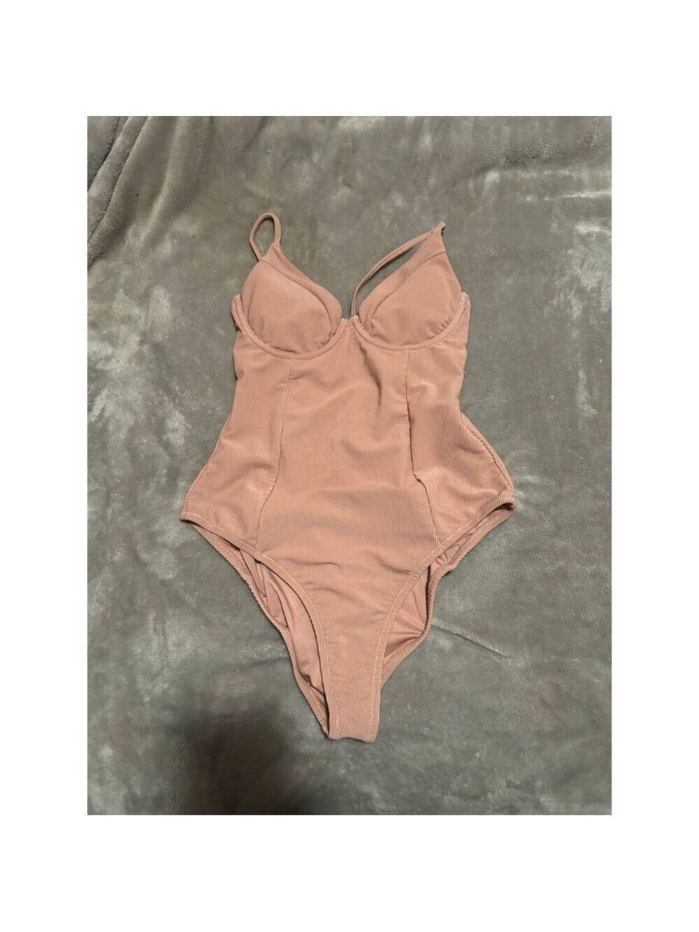 Women's Unbranded Pink Ribbed One Piece bodysuit